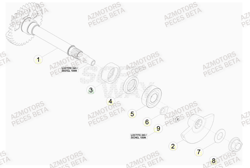 Arbre Equilibrage AZMOTORS PiÃ¨ces BETA RR RACING 4T 498 - [2013]