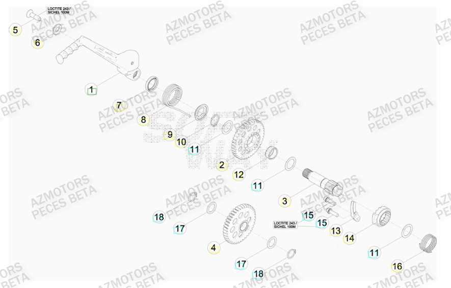 Kick Starter AZMOTORS PiÃ¨ces BETA RR RACING 4T 498 - [2013]