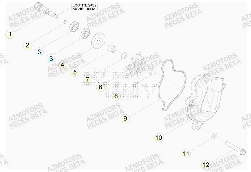 Pompe A Eau AZMOTORS PiÃ¨ces BETA RR RACING 4T 498 - [2013]