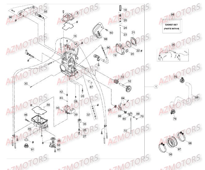 Carburateur AZMOTORS PiÃ¨ces BETA RR RACING 4T 498 - [2014]