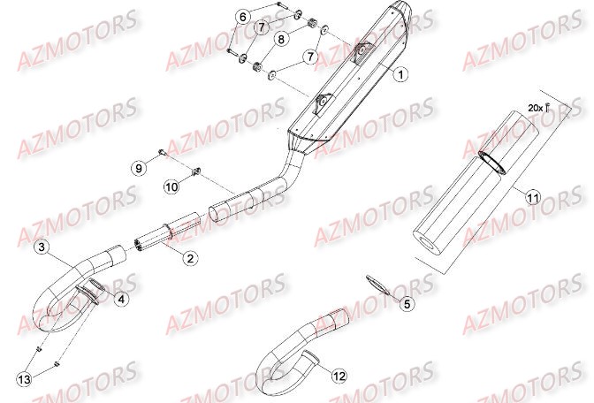 Echappement AZMOTORS PiÃ¨ces BETA RR RACING 4T 498 - [2014]