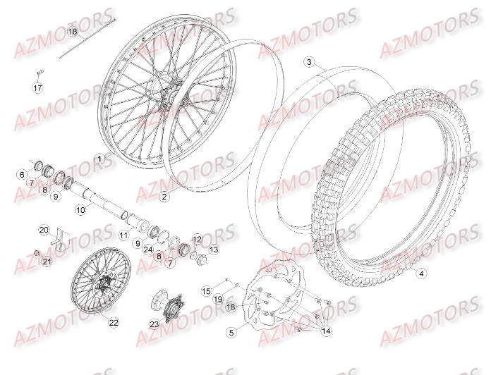 Roue Avant AZMOTORS PiÃ¨ces BETA RR RACING 4T 498 - [2014]