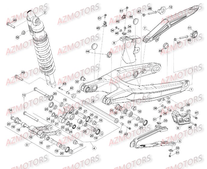 Suspension Arriere AZMOTORS PiÃ¨ces BETA RR RACING 4T 498 - [2014]