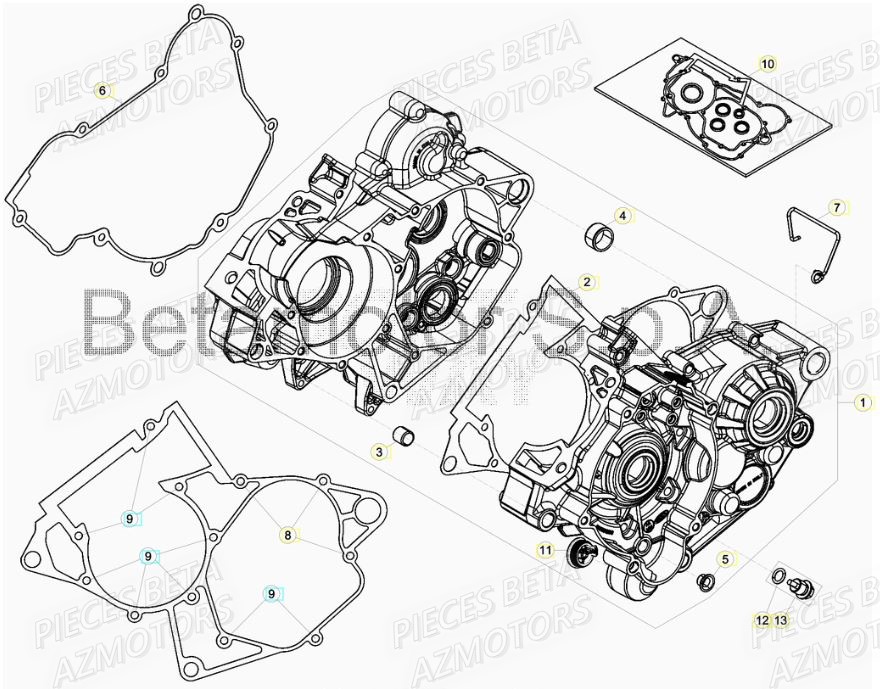Carter Moteur AZMOTORS PiÃ¨ces RR 125 2T - 2019