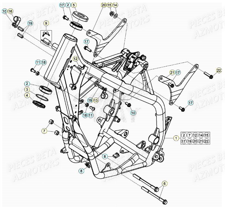 Chassis AZMOTORS PiÃ¨ces RR 125 2T - 2019