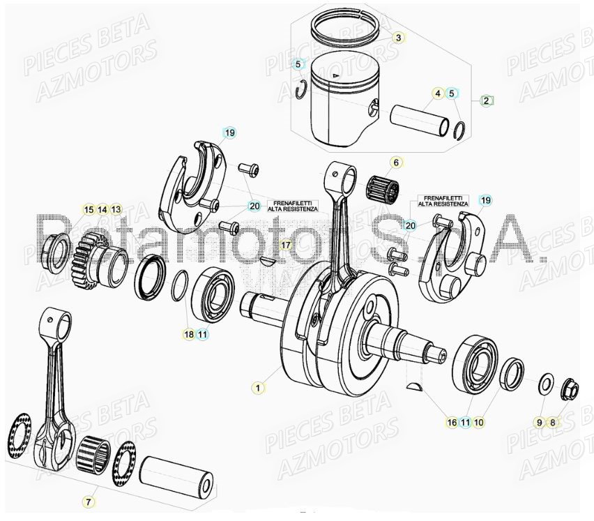 Vilebrequin AZMOTORS PiÃ¨ces RR 125 2T - 2019