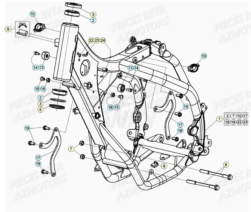 Chassis AZMOTORS PiÃ¨ces RR 125 2T - 2020