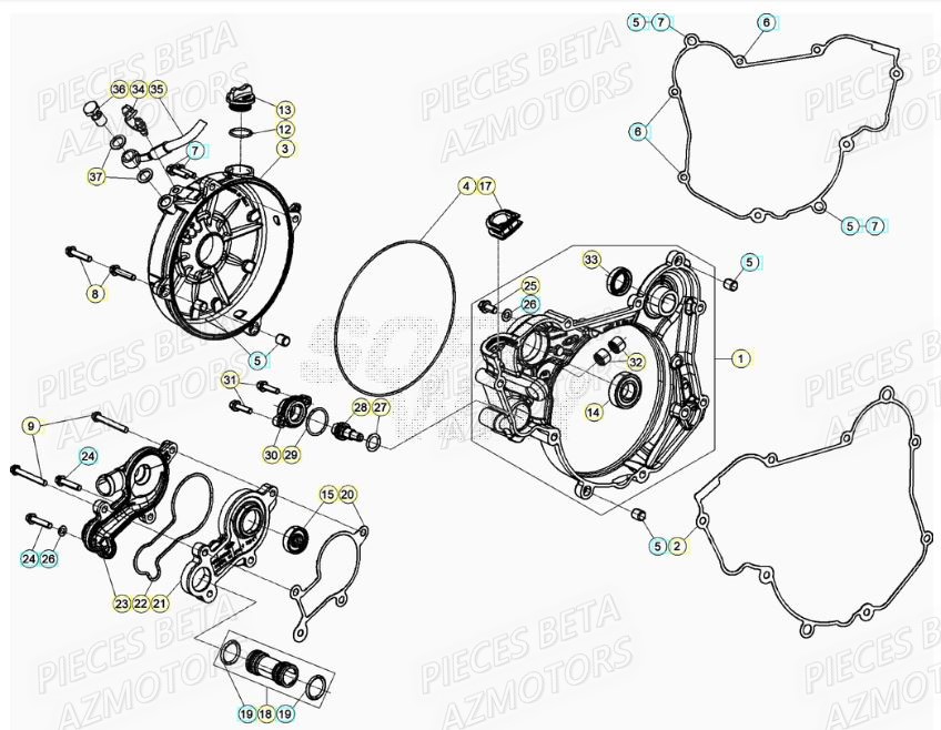 Couvercle Embrayage AZMOTORS PiÃ¨ces RR 125 2T - 2020