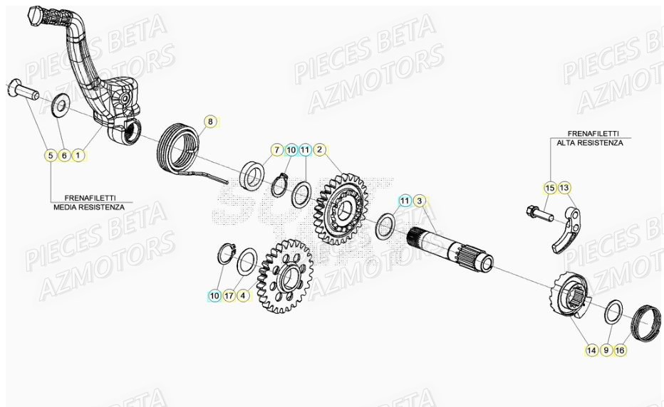 Kick Starter AZMOTORS PiÃ¨ces RR 125 2T - 2020