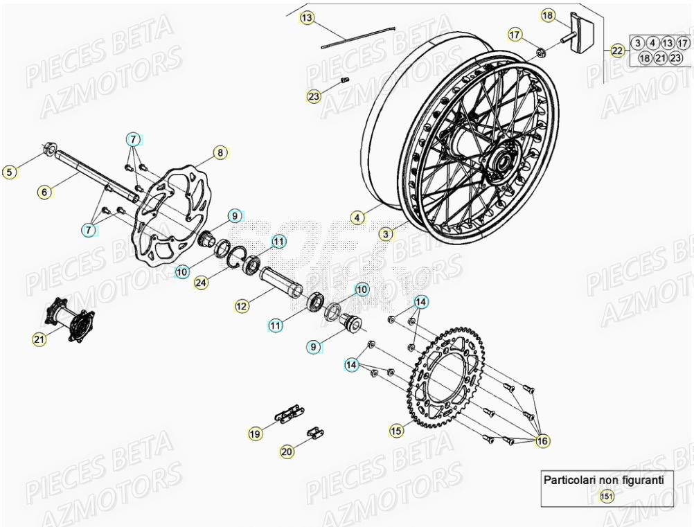 Roue Arriere AZMOTORS PiÃ¨ces RR 125 2T - 2020