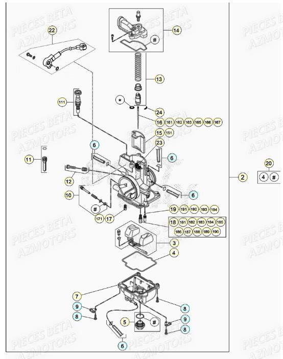 Carburateur AZMOTORS PiÃ¨ces RR 125 2T - 2021