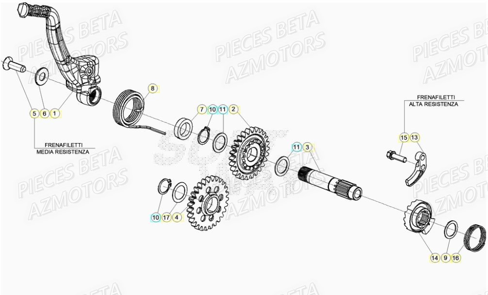 Kick Starter AZMOTORS PiÃ¨ces RR 125 2T - 2021