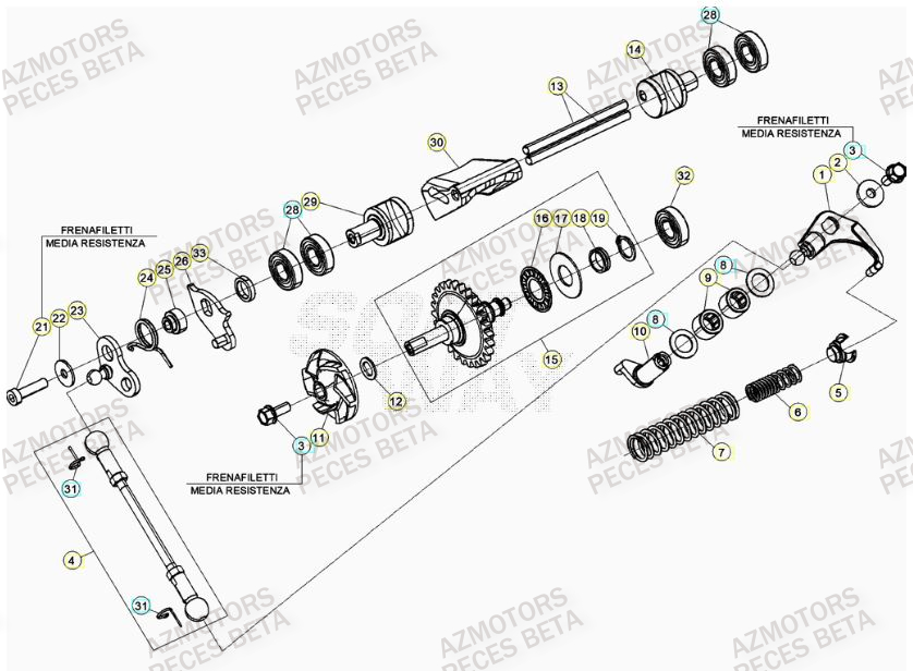 Culbuteur AZMOTORS PiÃ¨ces RR 125 2T - 2023
