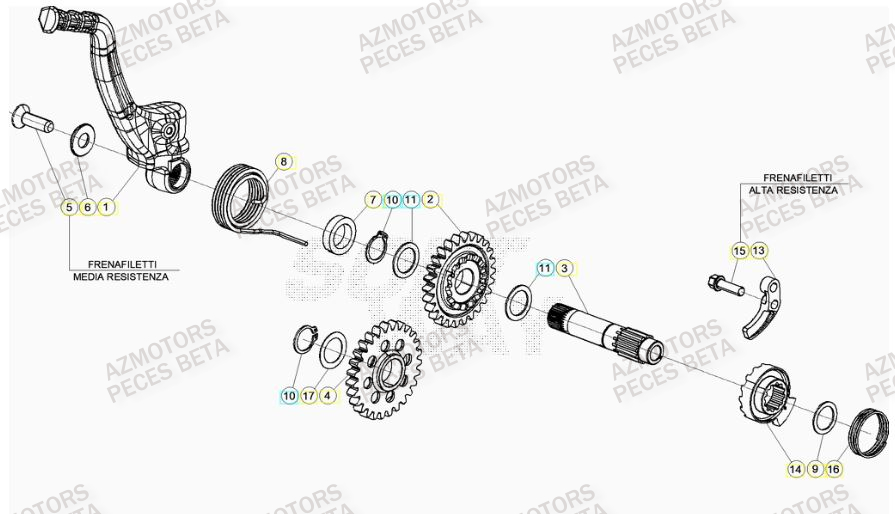 Kick Starter AZMOTORS PiÃ¨ces RR 125 2T - 2023