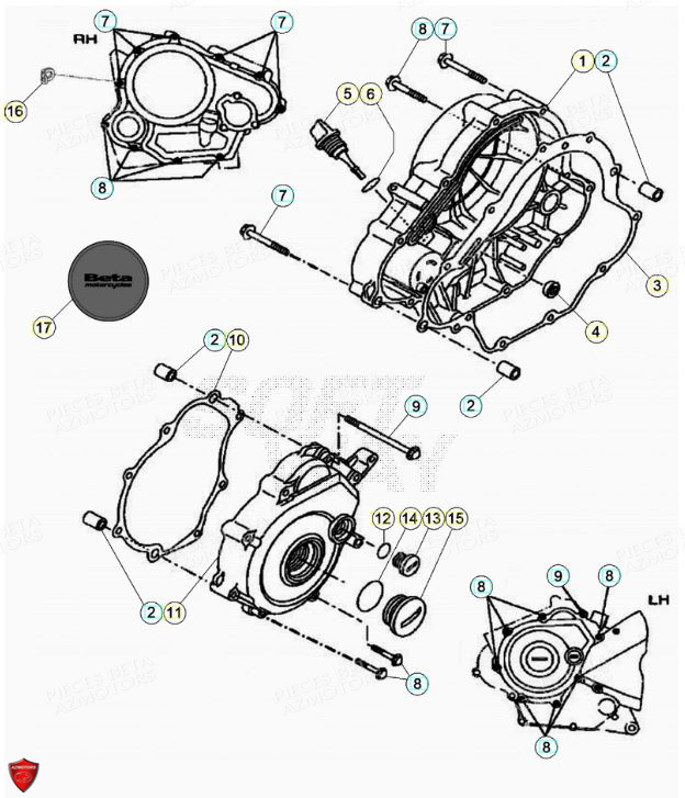 Carter D Embrayage AZMOTORS PiÃ¨ces Beta ENDURO RR 125 4T LC - 2019