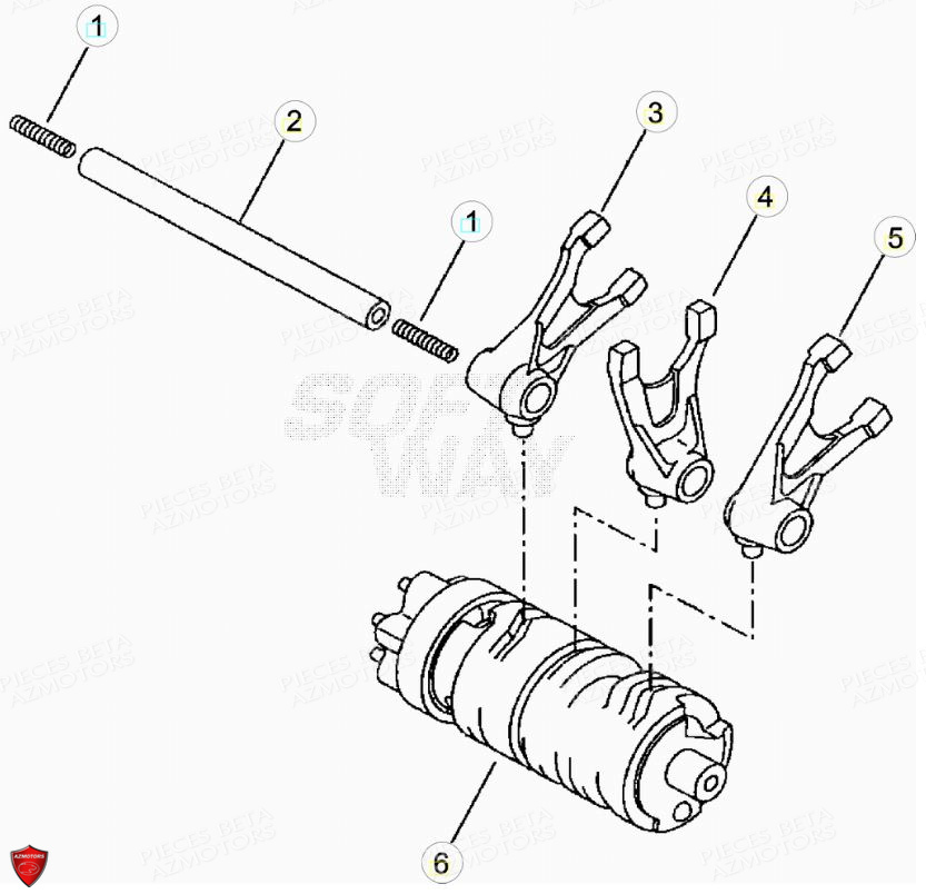 Commande Boite A Vitesses AZMOTORS PiÃ¨ces Beta ENDURO RR 125 4T LC - 2019
