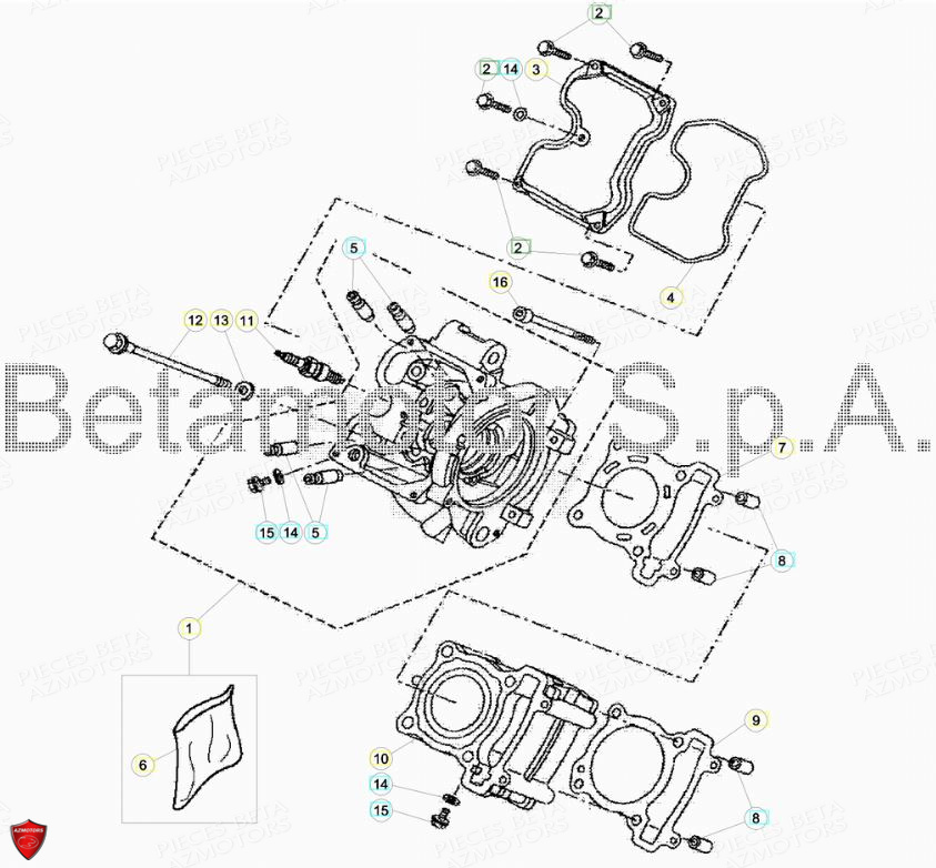 Cylindre Culasse Bougie AZMOTORS PiÃ¨ces Beta ENDURO RR 125 4T LC - 2019