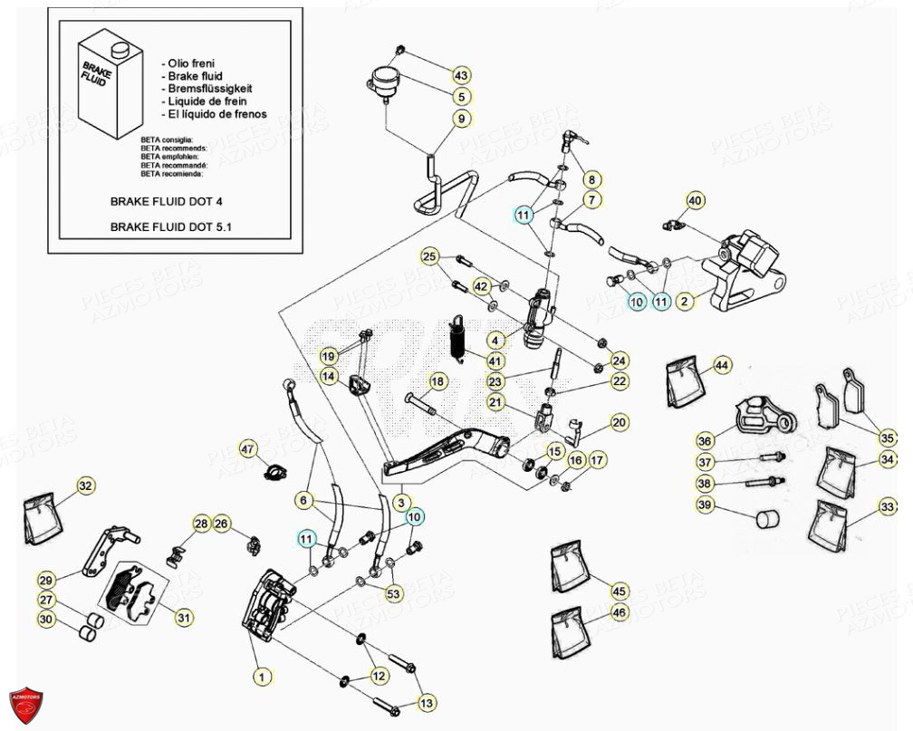 PASTILLES PINCE 25.03067/73 - BETA pour FREINS de RR 125 4T LC 2019