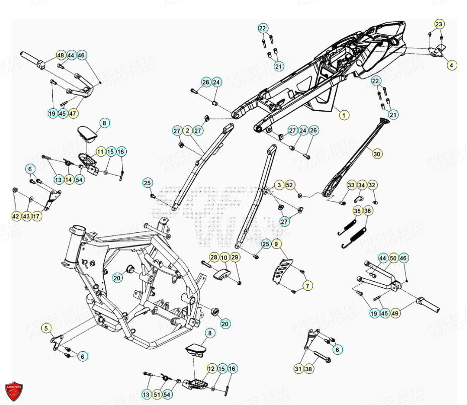 Accessoires Du Chassis AZMOTORS PiÃ¨ces Beta ENDURO RR 125 4T LC - 2020