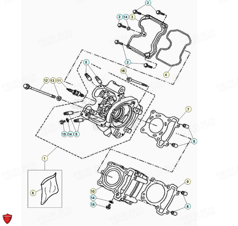 Cylindre Culasse Bougie AZMOTORS PiÃ¨ces Beta ENDURO RR 125 4T LC - 2020