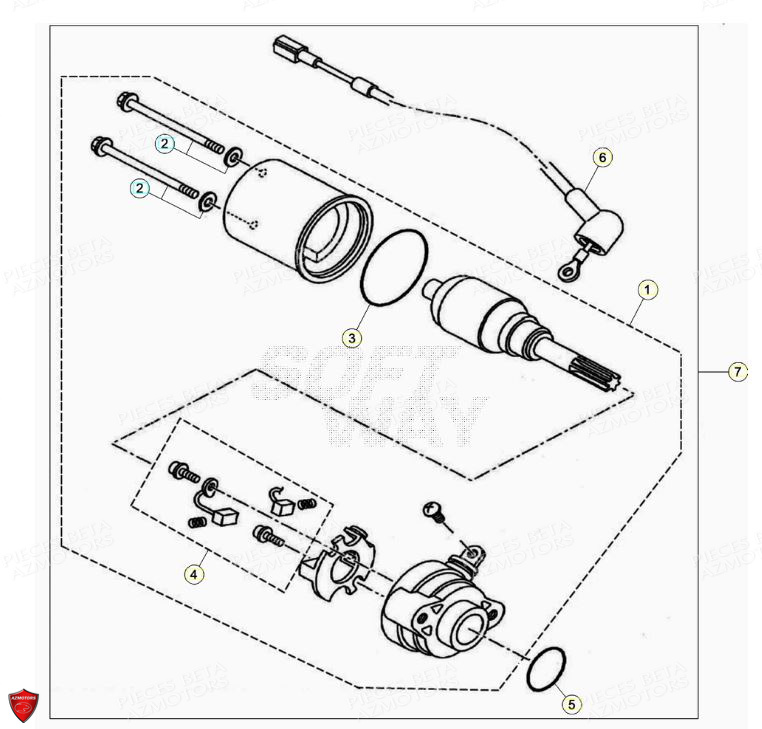 Demarreur AZMOTORS PiÃ¨ces Beta ENDURO RR 125 4T LC - 2020