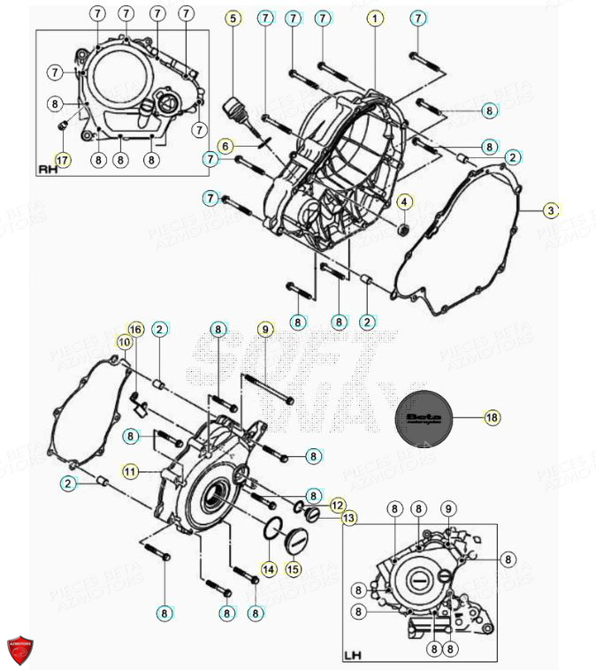 Couvercle D Embrayage AZMOTORS PiÃ¨ces Beta ENDURO RR 125 4T LC - 2021-2022