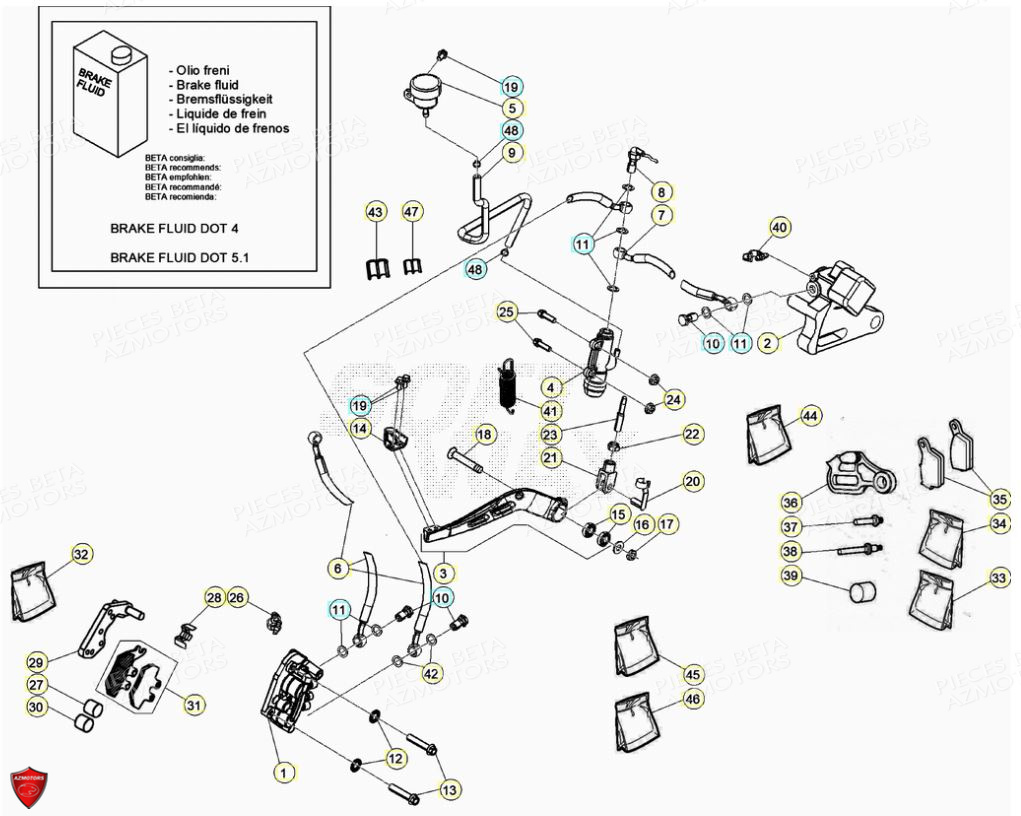 PASTILLES PINCE 25.03067/73 - BETA pour FREINS de RR 125 4T LC 2021
