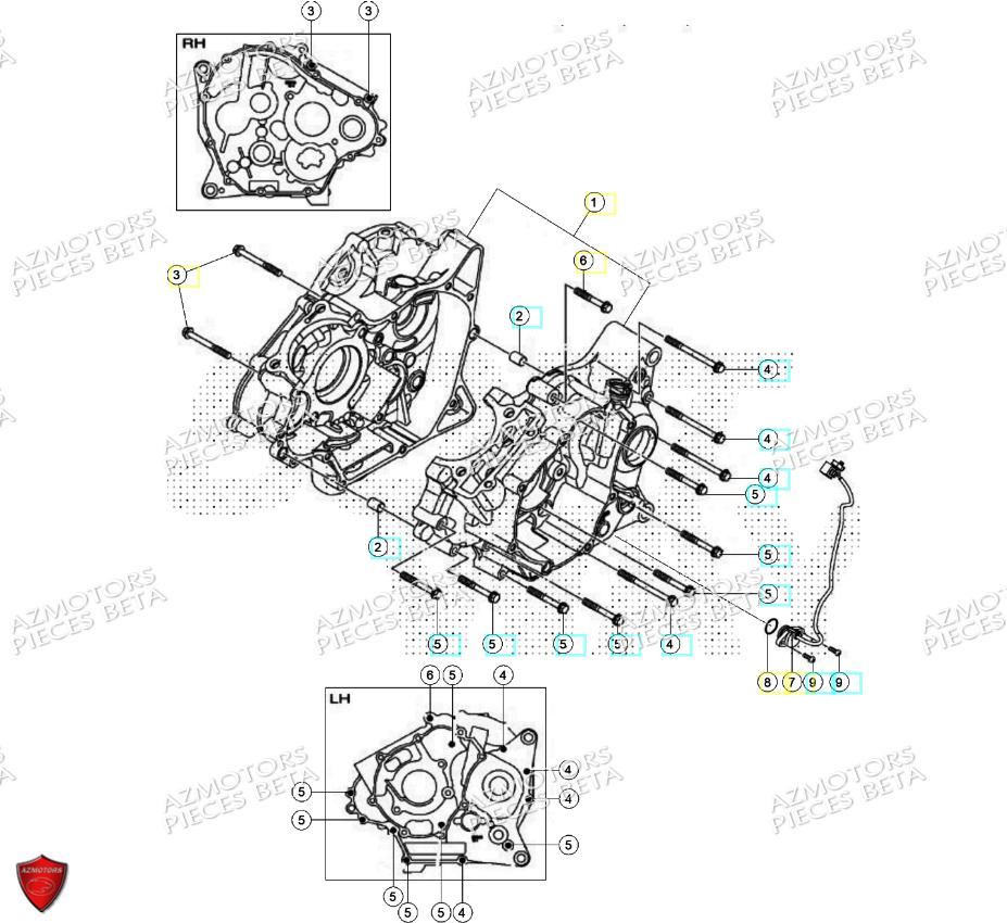 Carter Moteur AZMOTORS PiÃ¨ces Beta ENDURO RR 125 4T R 2024