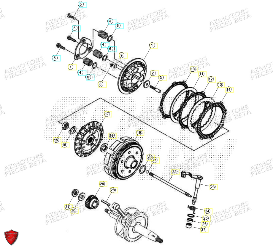 Embrayage AZMOTORS PiÃ¨ces Beta ENDURO RR 125 4T R 2024