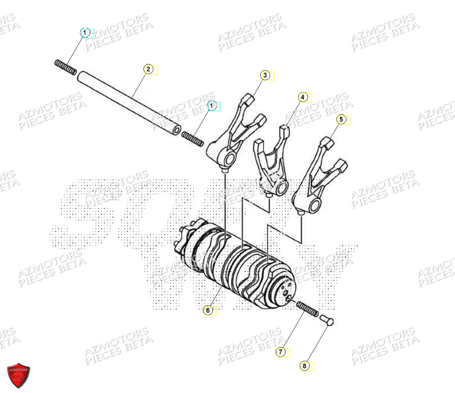 Fourchette Boite A Vitesses AZMOTORS PiÃ¨ces Beta ENDURO RR 125 4T R 2024