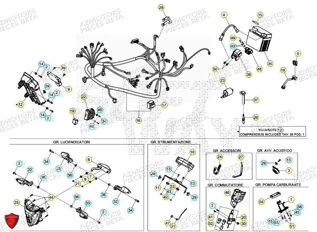 Installation Electrique AZMOTORS PiÃ¨ces Beta ENDURO RR 125 4T R 2024