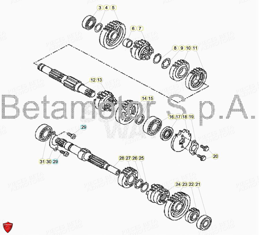Boite A Vitesses AZMOTORS PiÃ¨ces Beta ENDURO RR 125 4T R LC - 2019