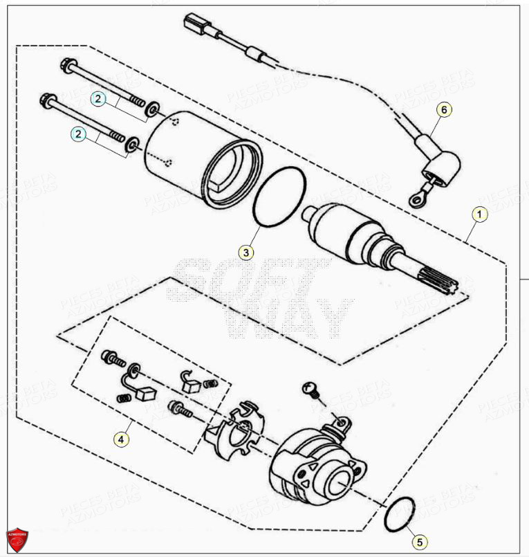 Demarreur AZMOTORS PiÃ¨ces Beta ENDURO RR 125 4T R LC - 2019