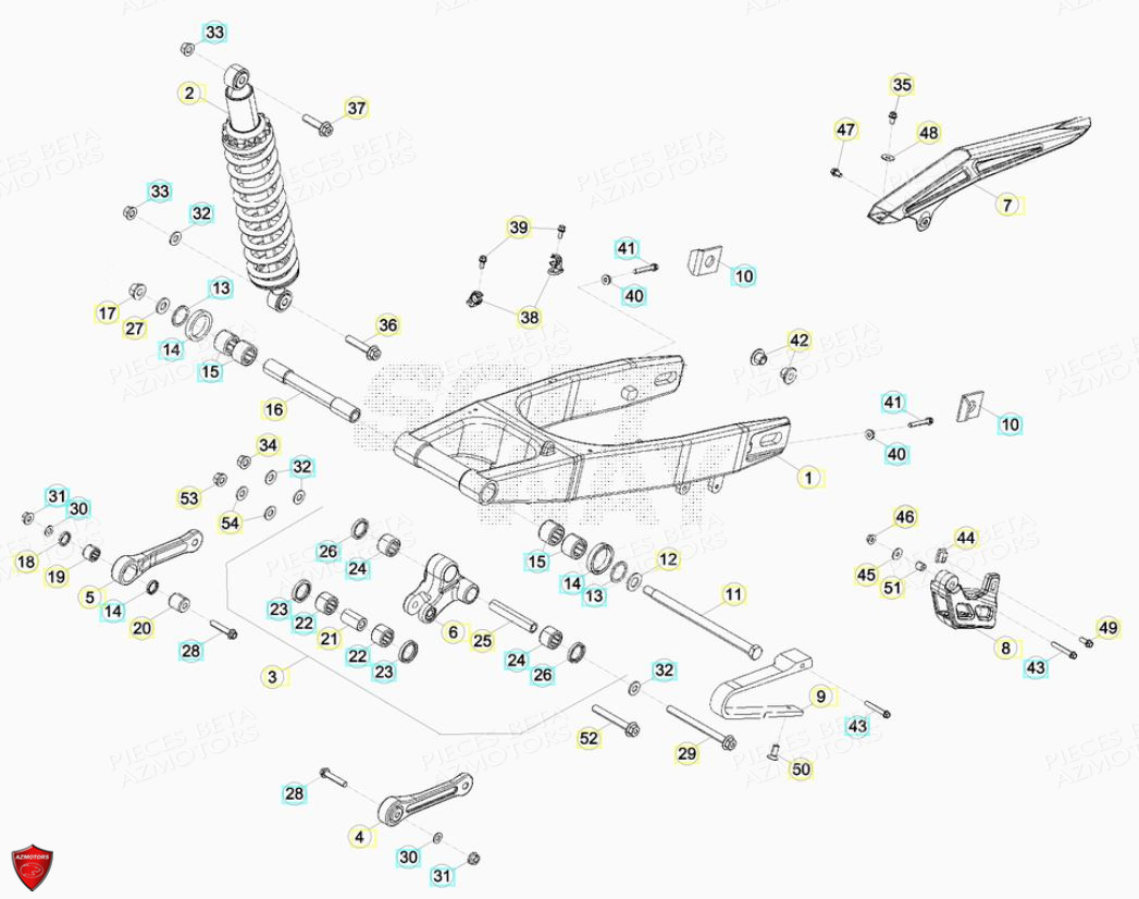 Fouche Arriere Suspension Arriere AZMOTORS PiÃ¨ces Beta ENDURO RR 125 4T R LC - 2019