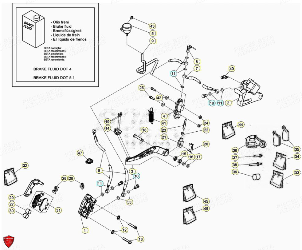 PASTILLES PINCE 25.03067/73 - BETA pour FREINS de RR 125 4T R LC 2019