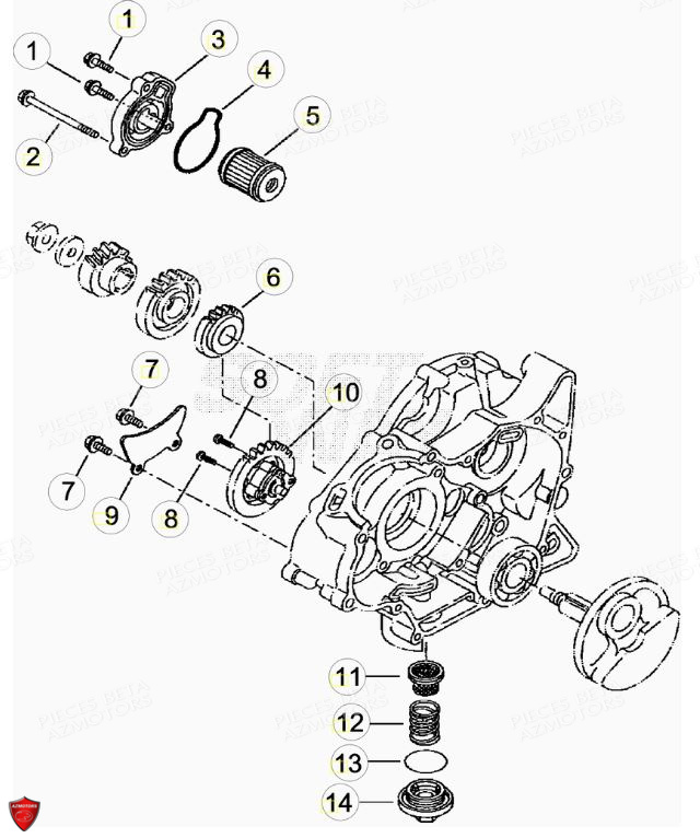 Pompe A Huile AZMOTORS PiÃ¨ces Beta ENDURO RR 125 4T R LC - 2019
