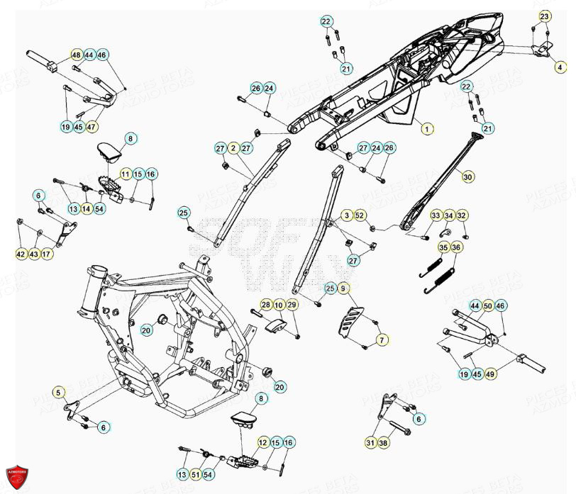 Accessoires Du Chassis AZMOTORS PiÃ¨ces Beta ENDURO RR 125 4T R LC - 2020