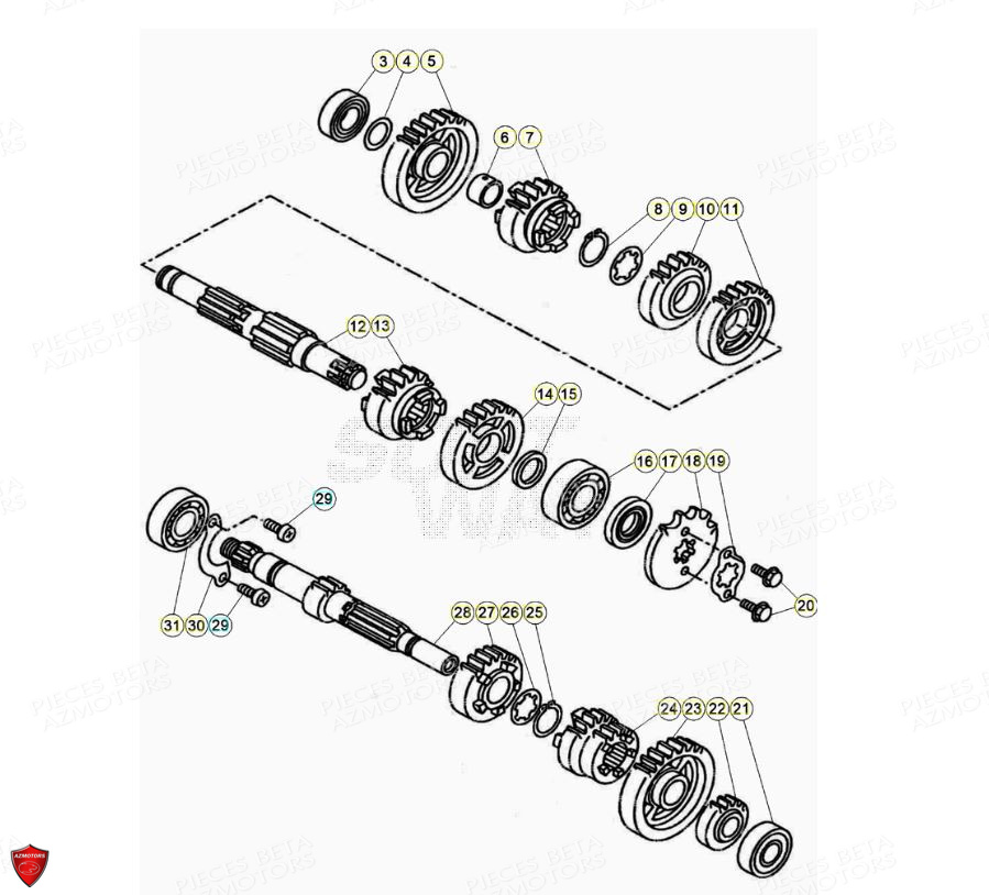 Boite A Vitesses AZMOTORS PiÃ¨ces Beta ENDURO RR 125 4T R LC - 2020