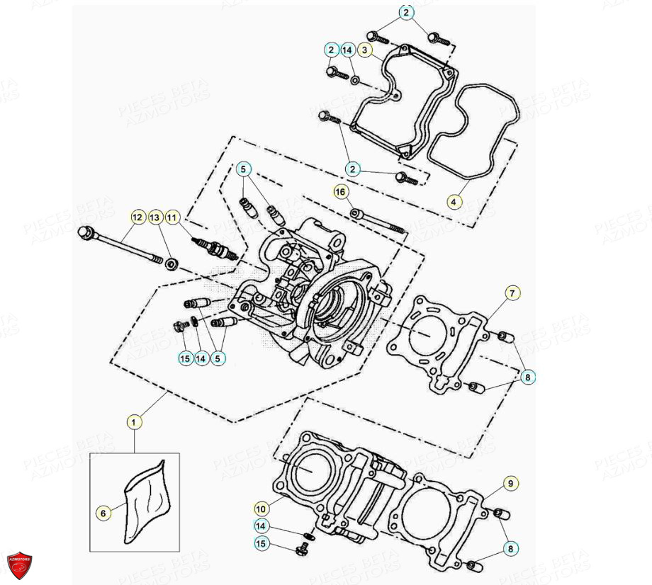 Cylindre Culasse Bougie AZMOTORS PiÃ¨ces Beta ENDURO RR 125 4T R LC - 2020