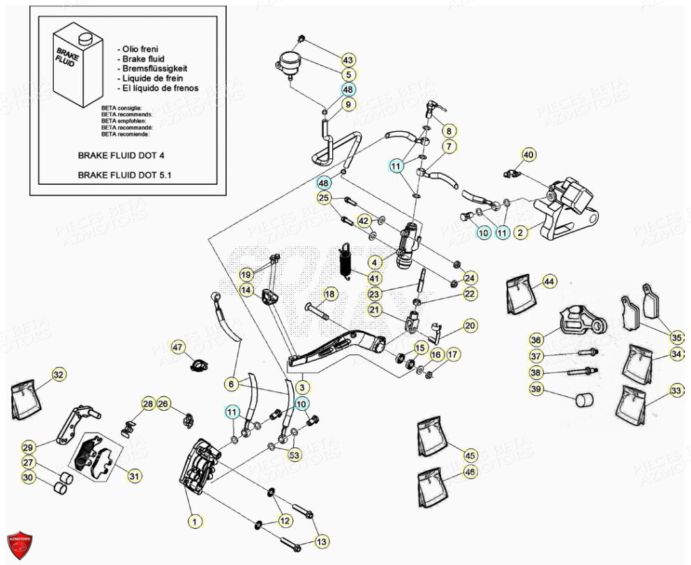 PASTILLES PINCE 25.03067/73 - BETA pour FREINS de RR 125 4T R LC 2020
