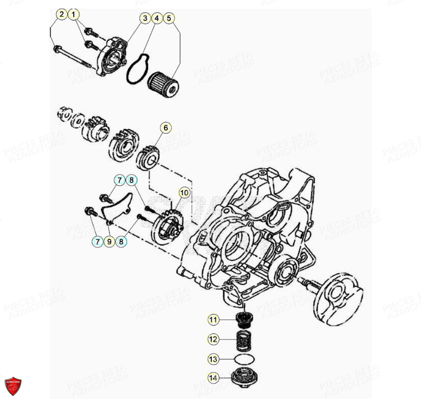 Pompe A Huile AZMOTORS PiÃ¨ces Beta ENDURO RR 125 4T R LC - 2020