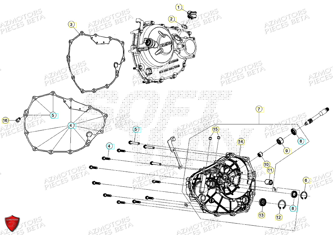 Carter D Embrayage AZMOTORS PiÃ¨ces Beta ENDURO RR 125 4T T 2023