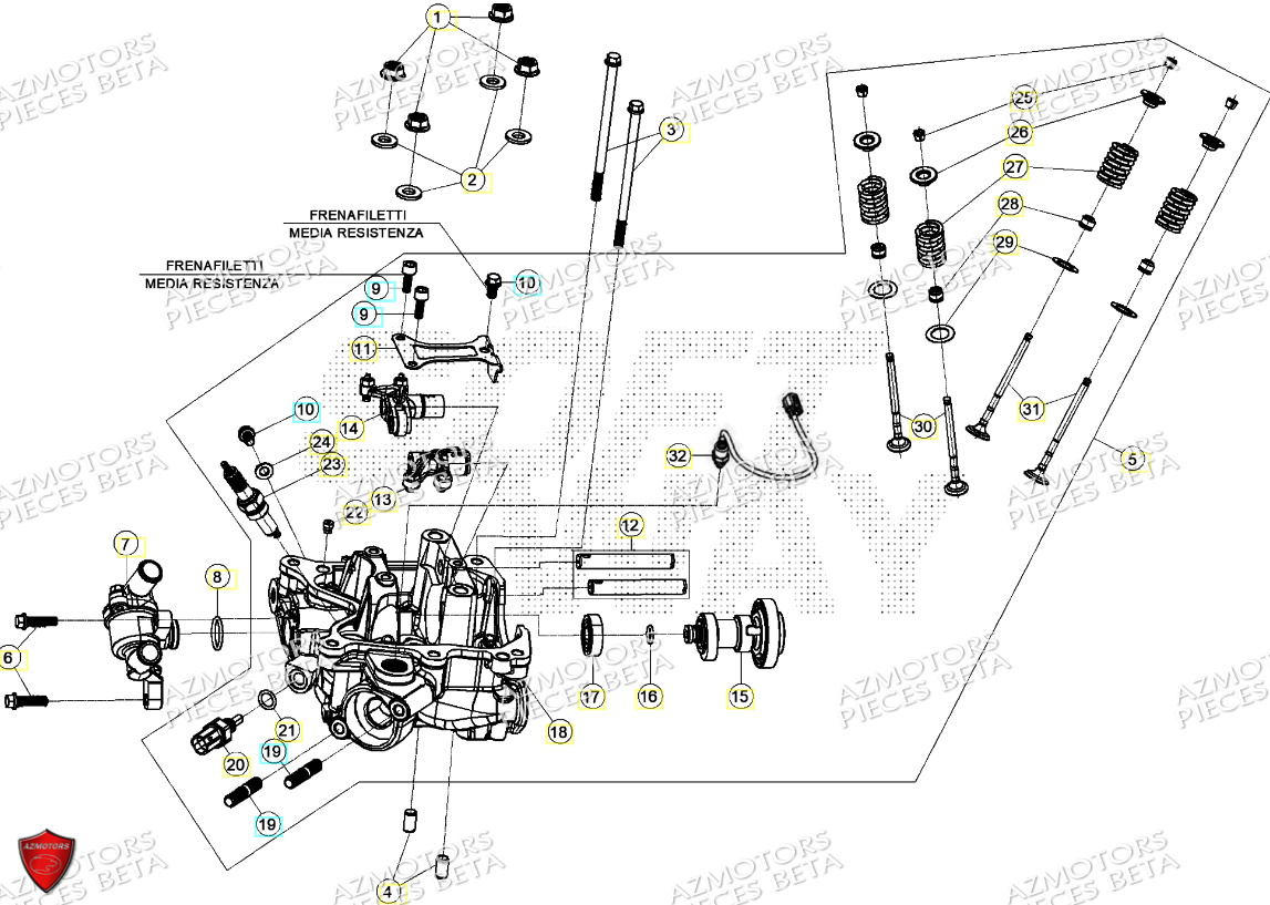 Culasse AZMOTORS PiÃ¨ces Beta ENDURO RR 125 4T T 2023