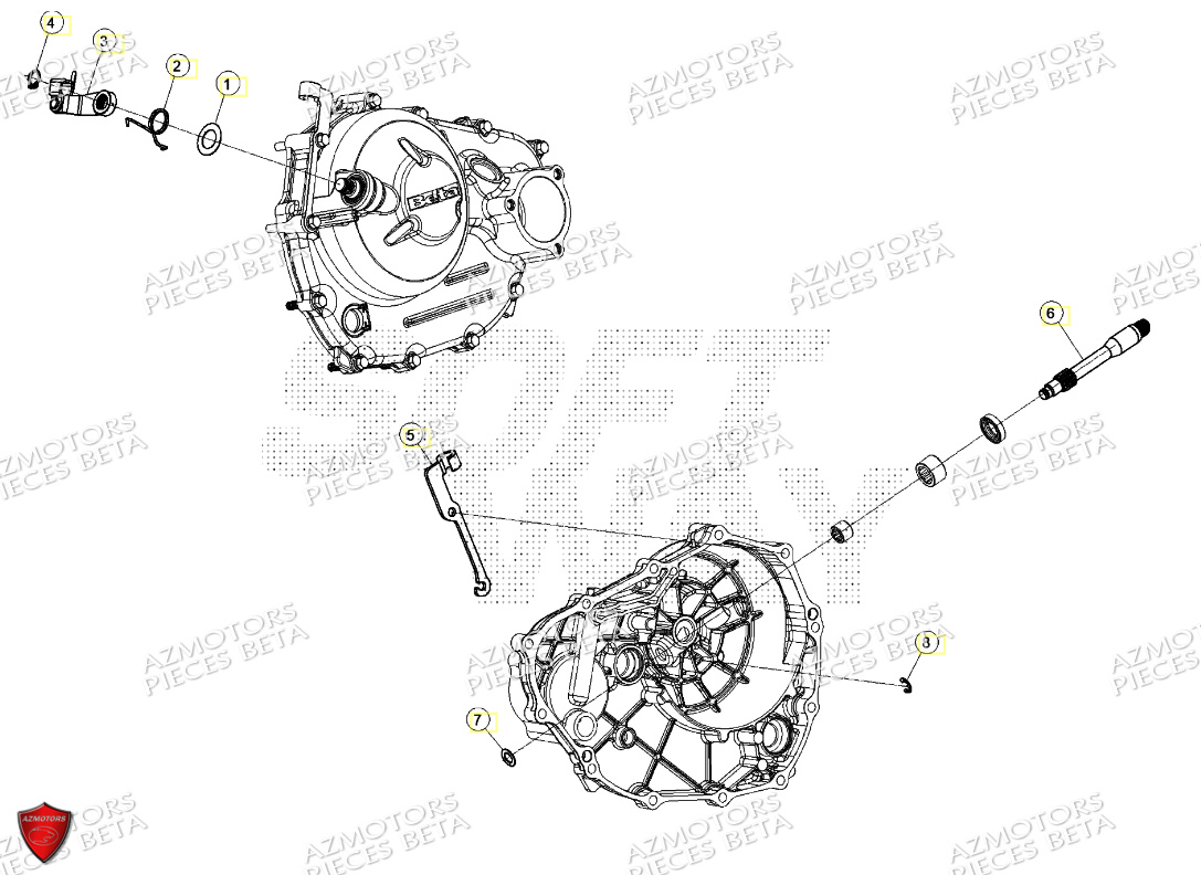 Transmission Principale Embrayage AZMOTORS PiÃ¨ces Beta ENDURO RR 125 4T T 2023