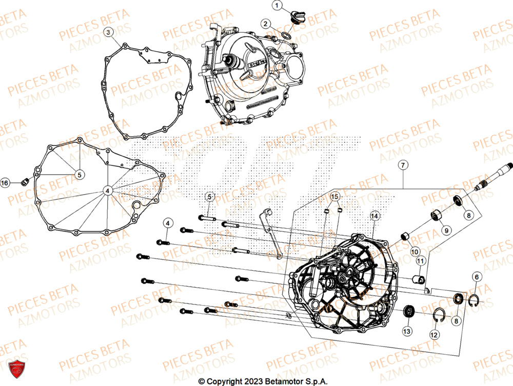 Couvercle Embrayage AZMOTORS PiÃ¨ces Beta ENDURO RR 125 4T T 2025