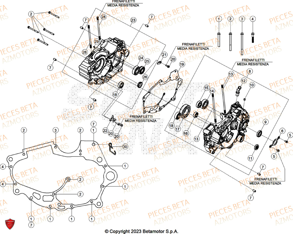 Carter AZMOTORS PiÃ¨ces Beta ENDURO RR 125 4T T X 2025