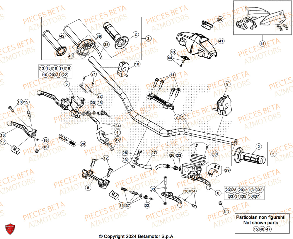Guidon AZMOTORS PiÃ¨ces Beta RR 125 2T RACE - 2025