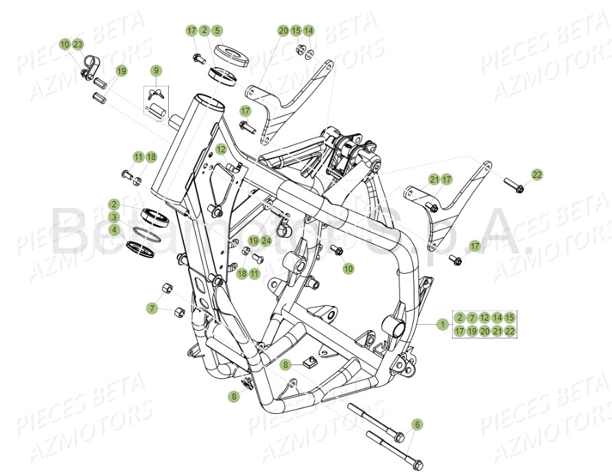 Chassis AZMOTORS PiÃ¨ces RR 125 RACING 2T - 2019