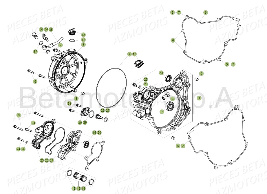 BOUCHON REMPL. D HUILE - BETA pour COUVERCLE EMBRAYAGE de RR 125 RACING 2T 19