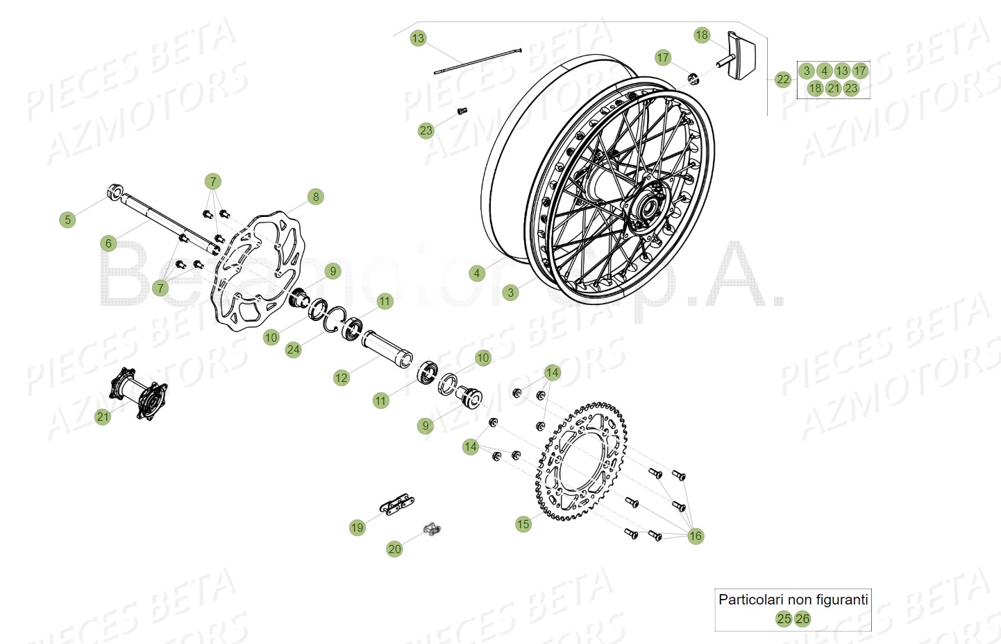 COURONNE Z.50 - BETA pour ROUE ARRIERE de RR 125 RACING 2T 19